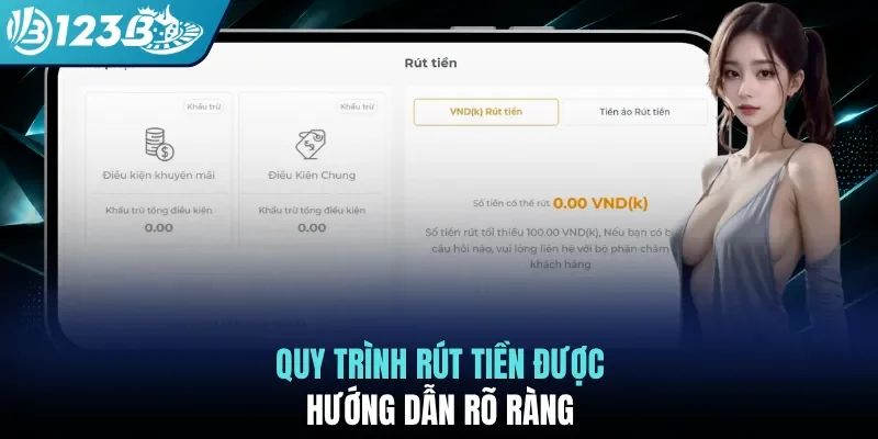 Quy trình rút tiền được hướng dẫn rõ ràng