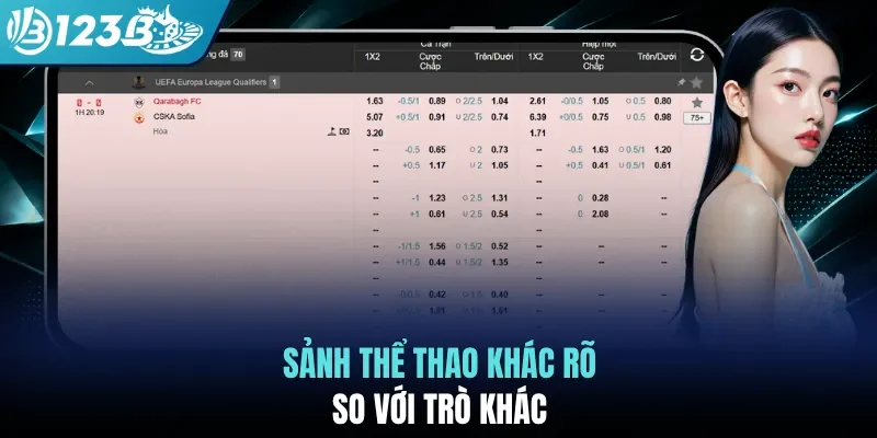 Sảnh thể thao khác rõ so với trò khác