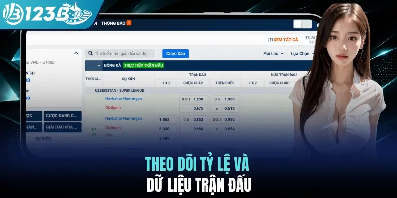 Theo dõi tỷ lệ và dữ liệu trận đấu